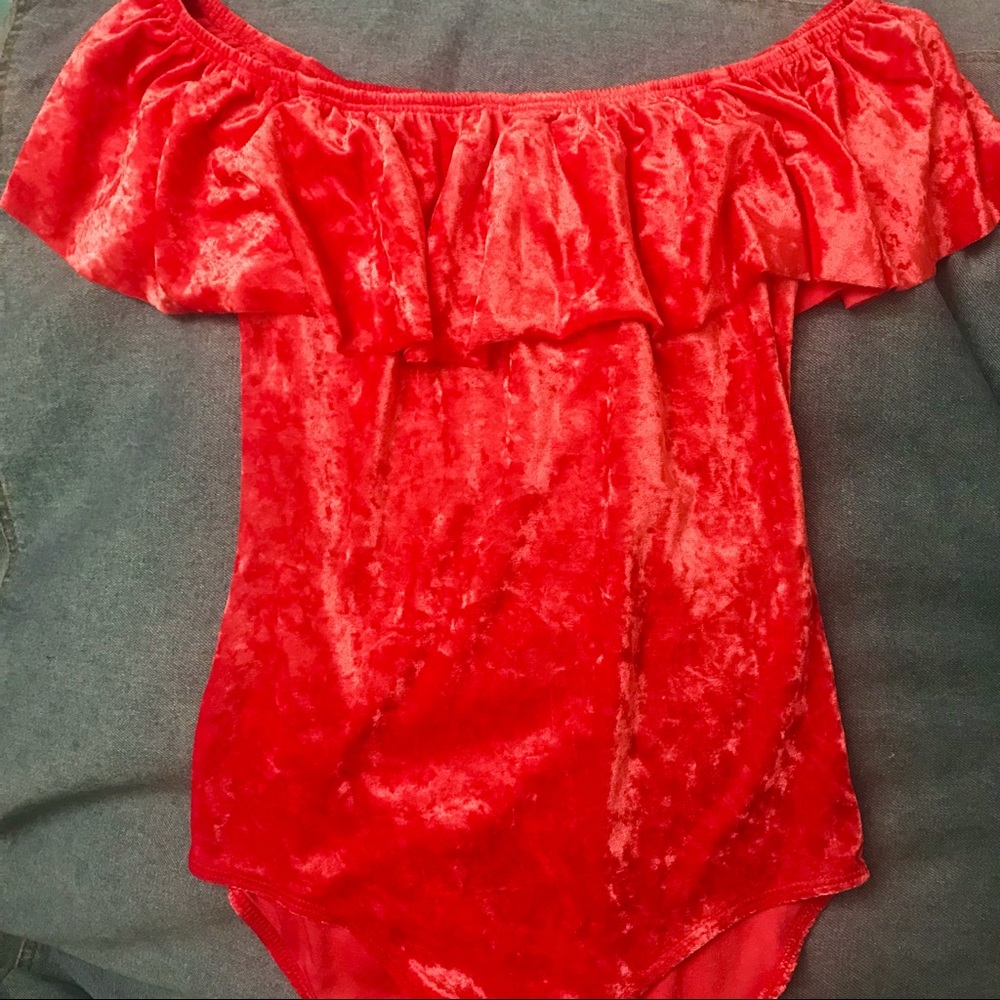 Red Velvet Bodysuit - Picture 2 of 5